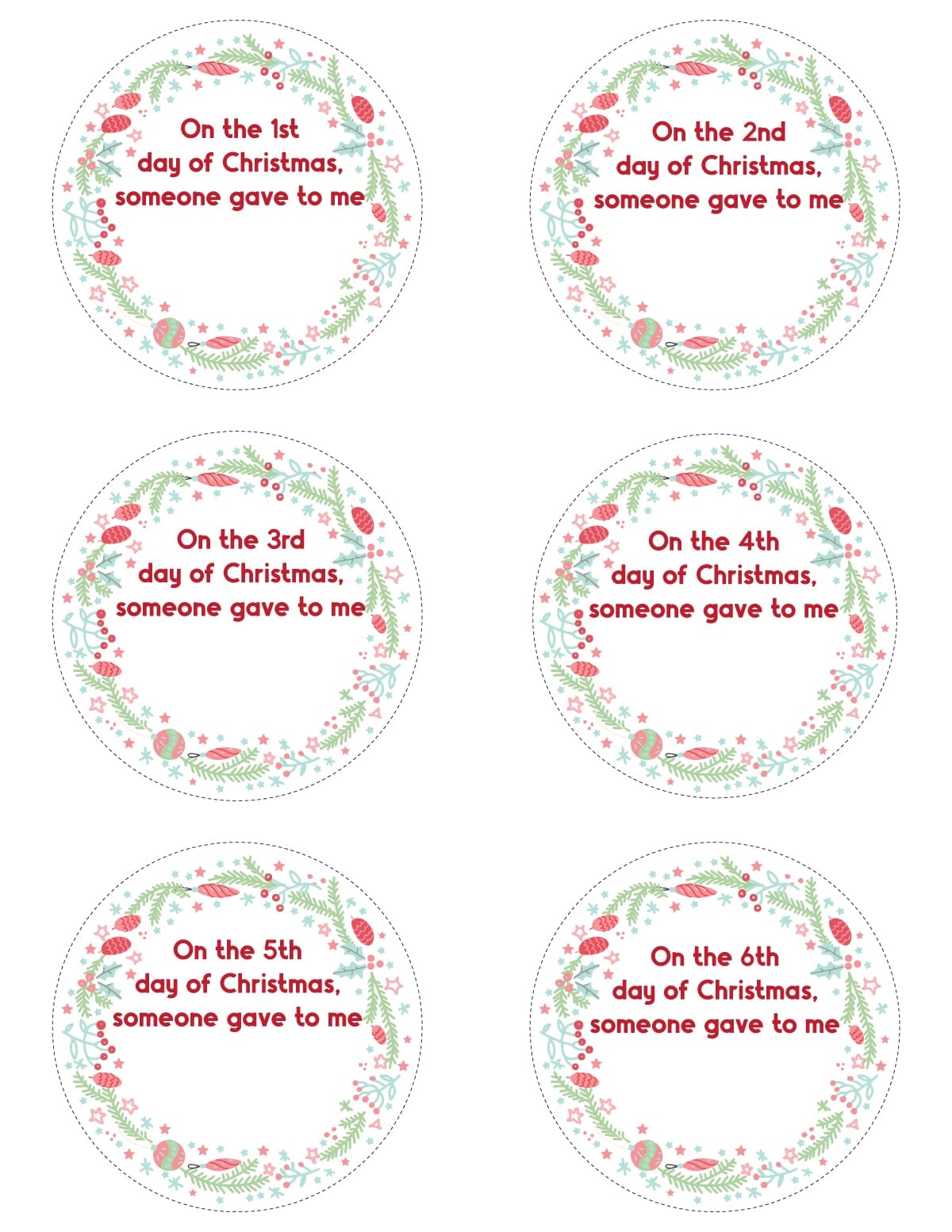 creative 12 days of christmas gifts & free gift tags - play party plan